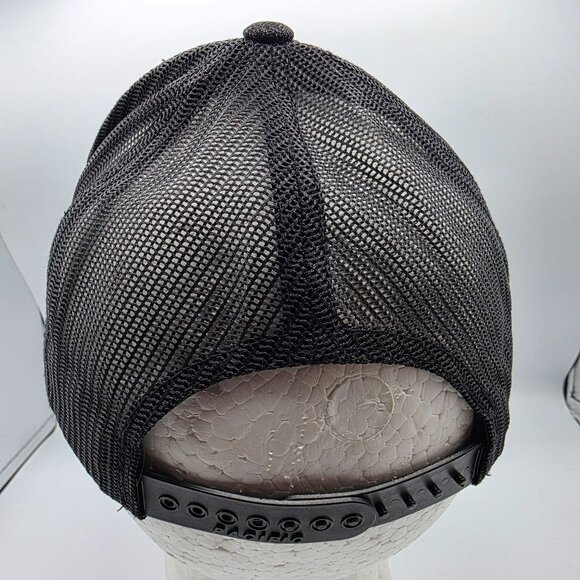 Pacific Headwear 110C Mens OS Black Blue Snapback Trucker Hat Dragon Embroidery - Picture 3 of 9